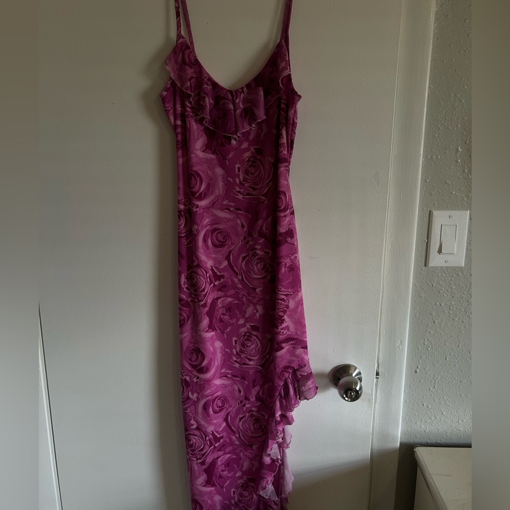 Purple Floral Sleeveless Dress